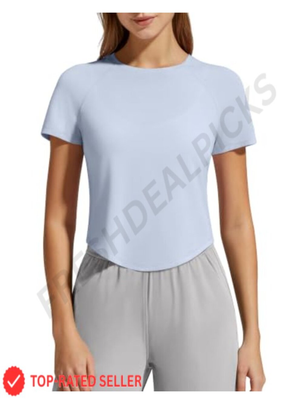 G4Free Lyocell Cropped Short Sleeve Shirt Breathable Casual Workout Top